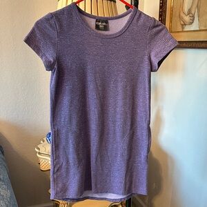 32 Degrees Purple Heathered Short Sleeve Crew Dress for Girls